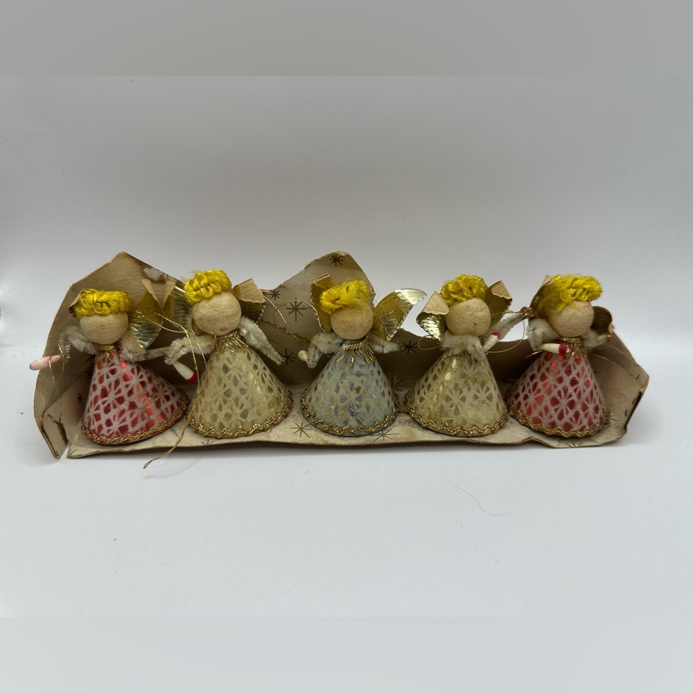 Vintage Japanese spun cotton Christmas angels in packaging

**RARE**